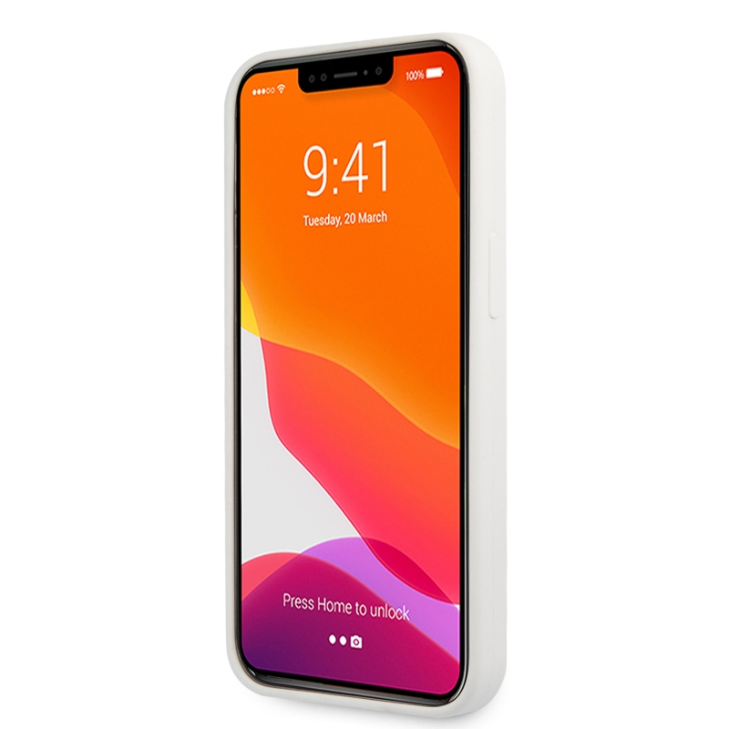 Lacoste Liquid Silicone Allover Pattern Kryt pro iPhone 13 Pro White