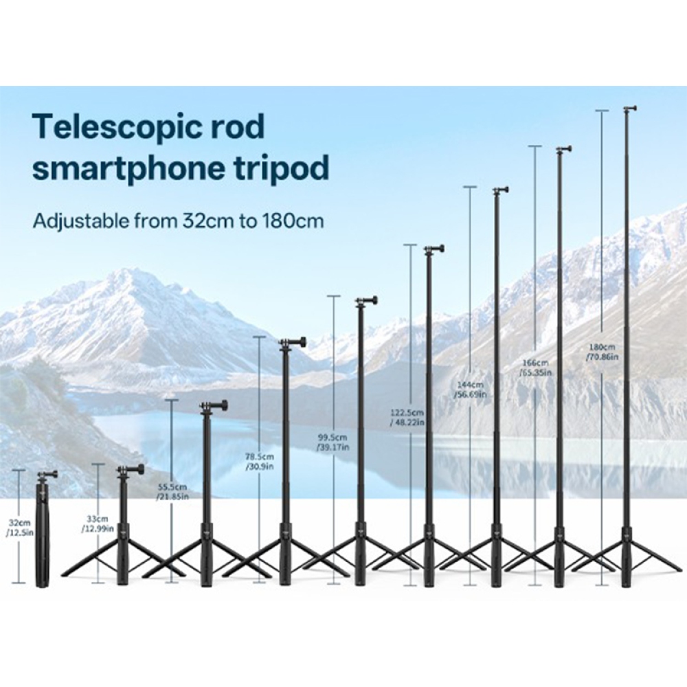 VRIG teleskopický stativ a selfie tyč 180 cm s magnetickým držákem