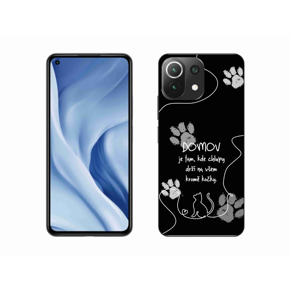 Gelový kryt mmCase na Xiaomi 11 Lite 5G NE - kočičí motiv černé pozadí