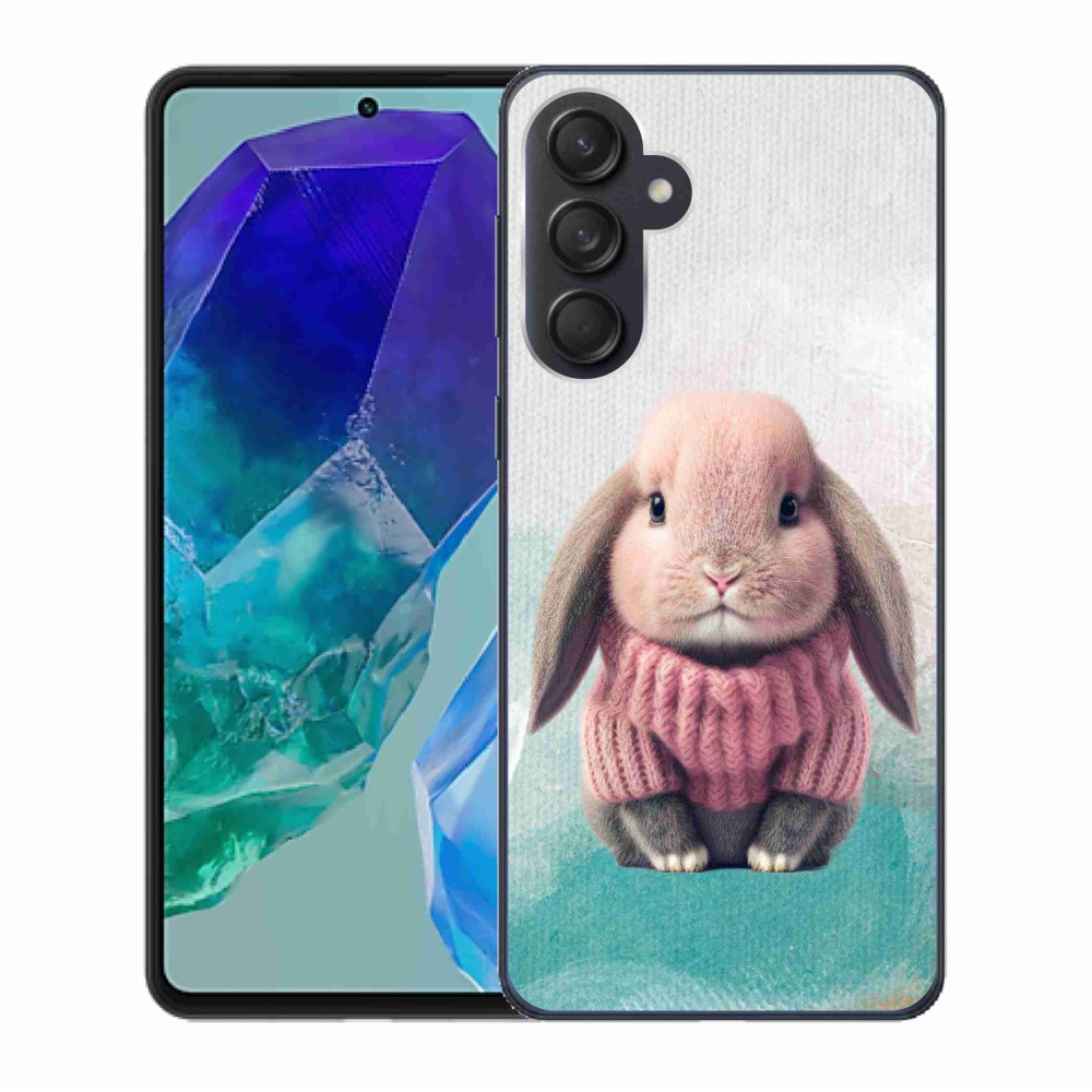 Gelový kryt mmCase na Samsung Galaxy M55 5G - králíček ve svetru