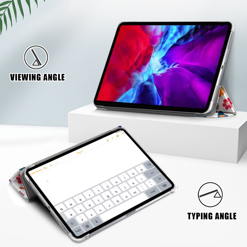 Patte chytré polohovatelné pouzdro na iPad Pro 12.9 (2020/21/22) - motýli a květy