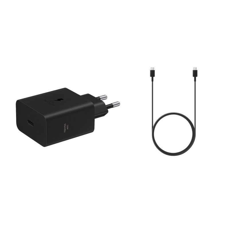 EP-T6010NBE + EP-DA705BBE Samsung USB-C 60W Cestovní nabíječka + USB-C/USB-C Datový Kabel 3A Black (OOB Bulk)