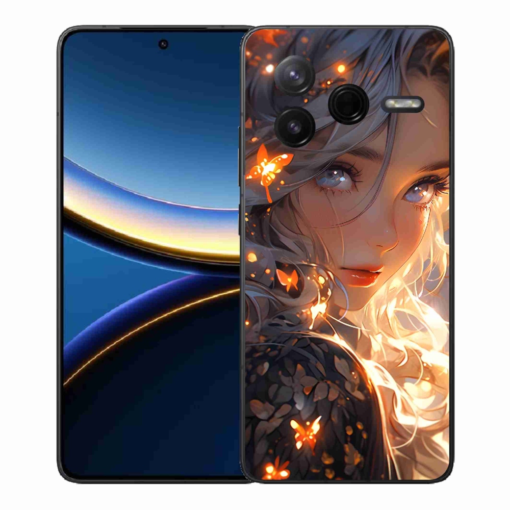 Gelový kryt mmCase na Xiaomi Poco F7 Pro - dívka a motýli