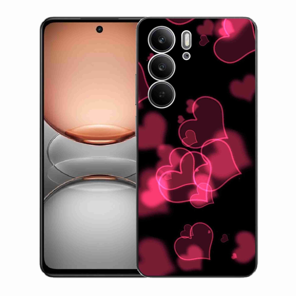 Gelový kryt mmCase na Realme C75 - červená srdíčka