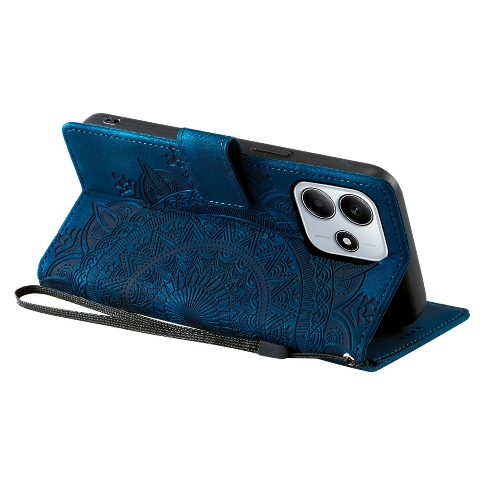 Mandalas knížkové pouzdro na Xiaomi Redmi Note 14 - modré