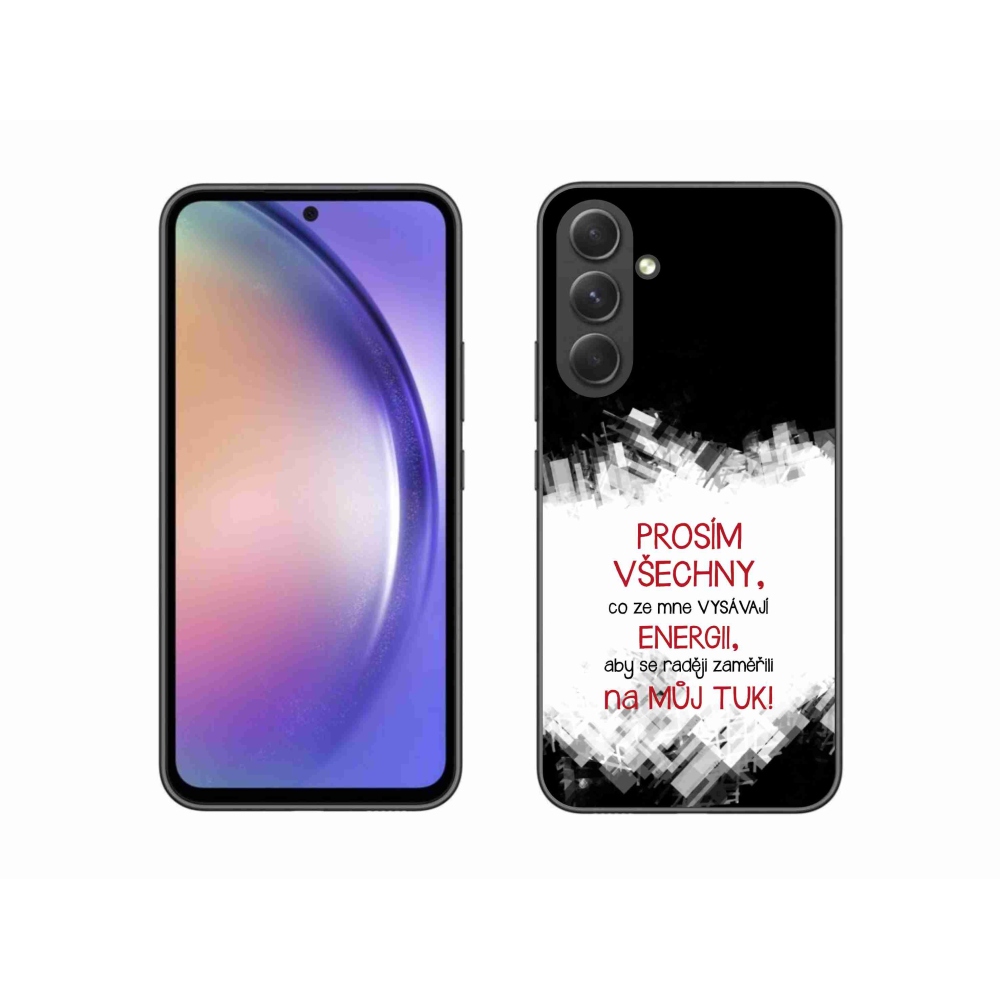 Gelový kryt mmCase na Samsung Galaxy A54 5G - vtipný text 1 červený