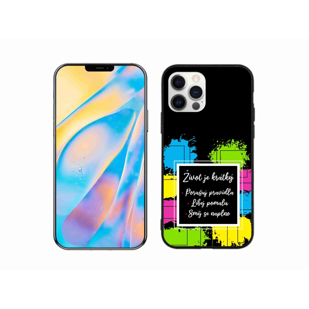 Gelový kryt mmCase na iPhone 12 Pro - citát 5 černé pozadí