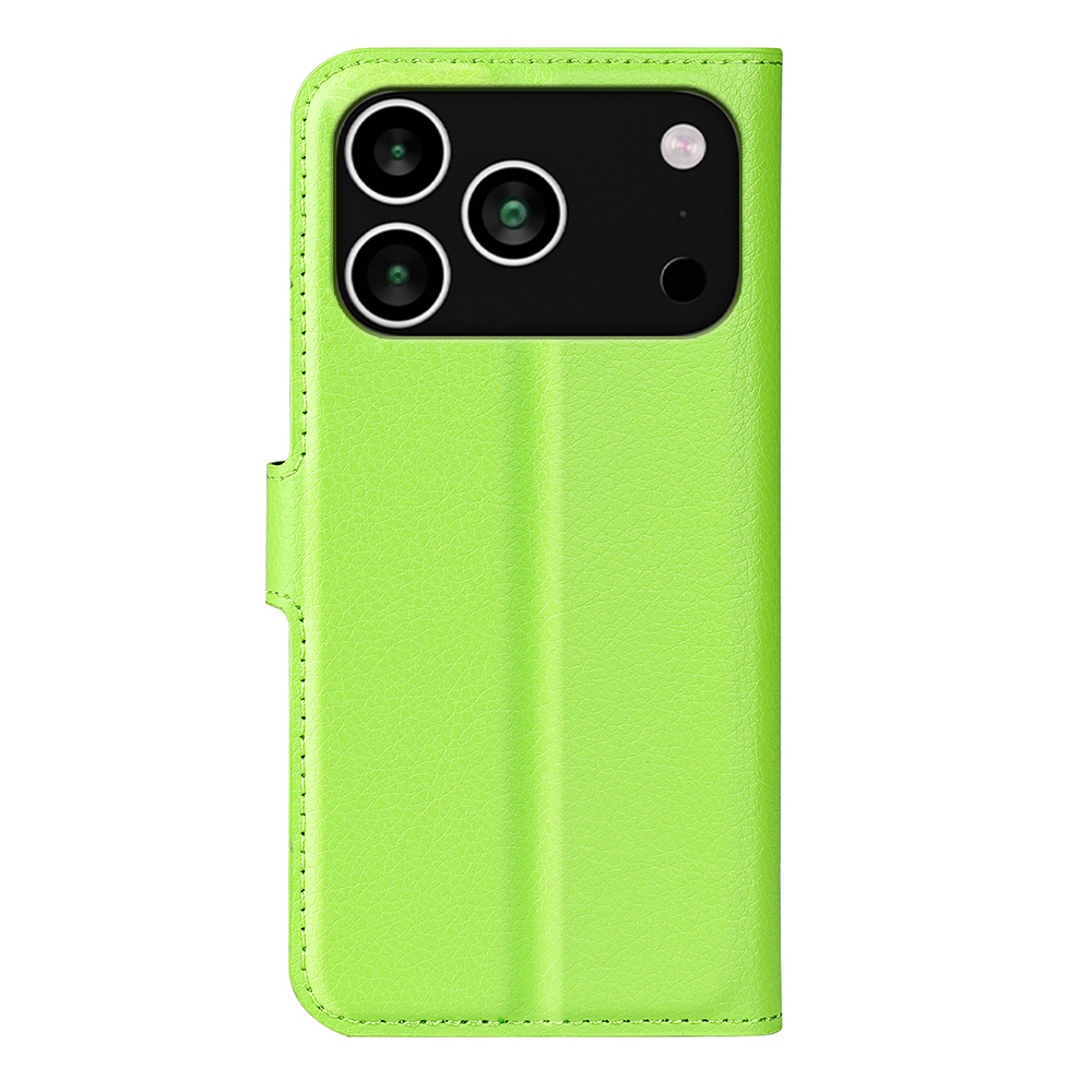Litchi knížkové pouzdro na iPhone 17 Pro - zelený
