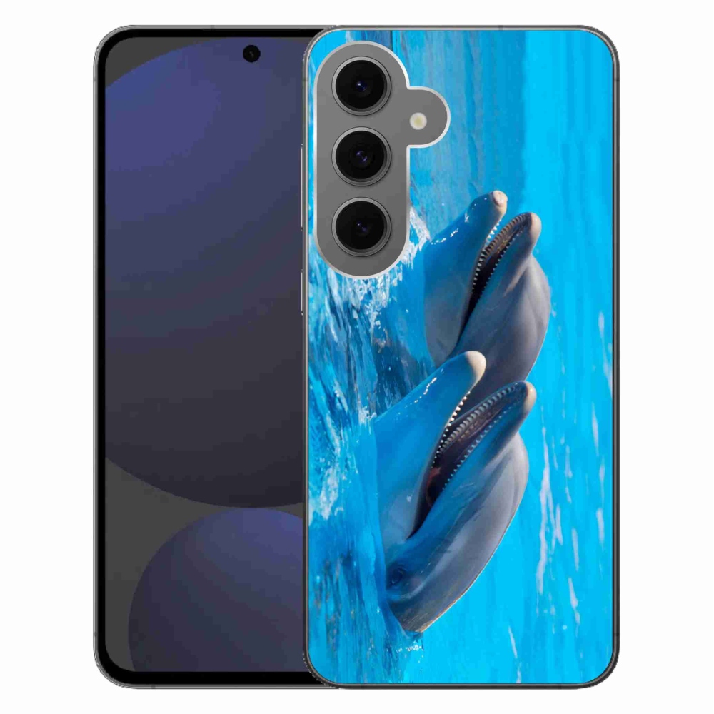 Gelový kryt mmCase na Samsung Galaxy S24 FE - delfíni