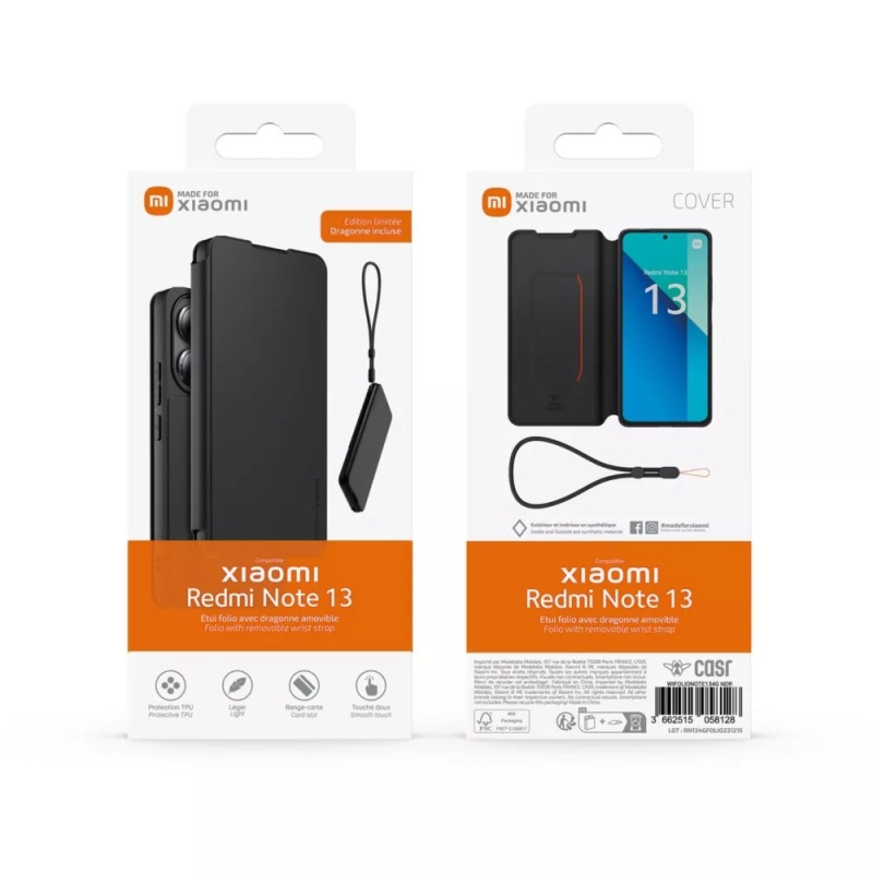 Made for Xiaomi Book Pouzdro s Poutkem pro Xiaomi Redmi Note 13 4G Black