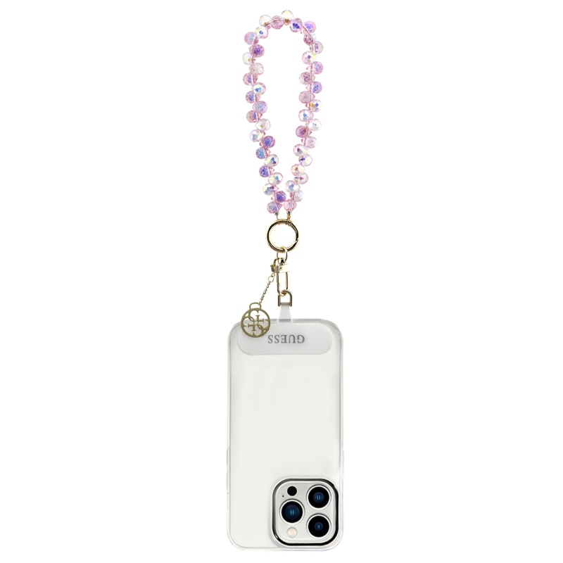 Guess Univerzální Popruh na Ruku Crystals 4G Charm Pink