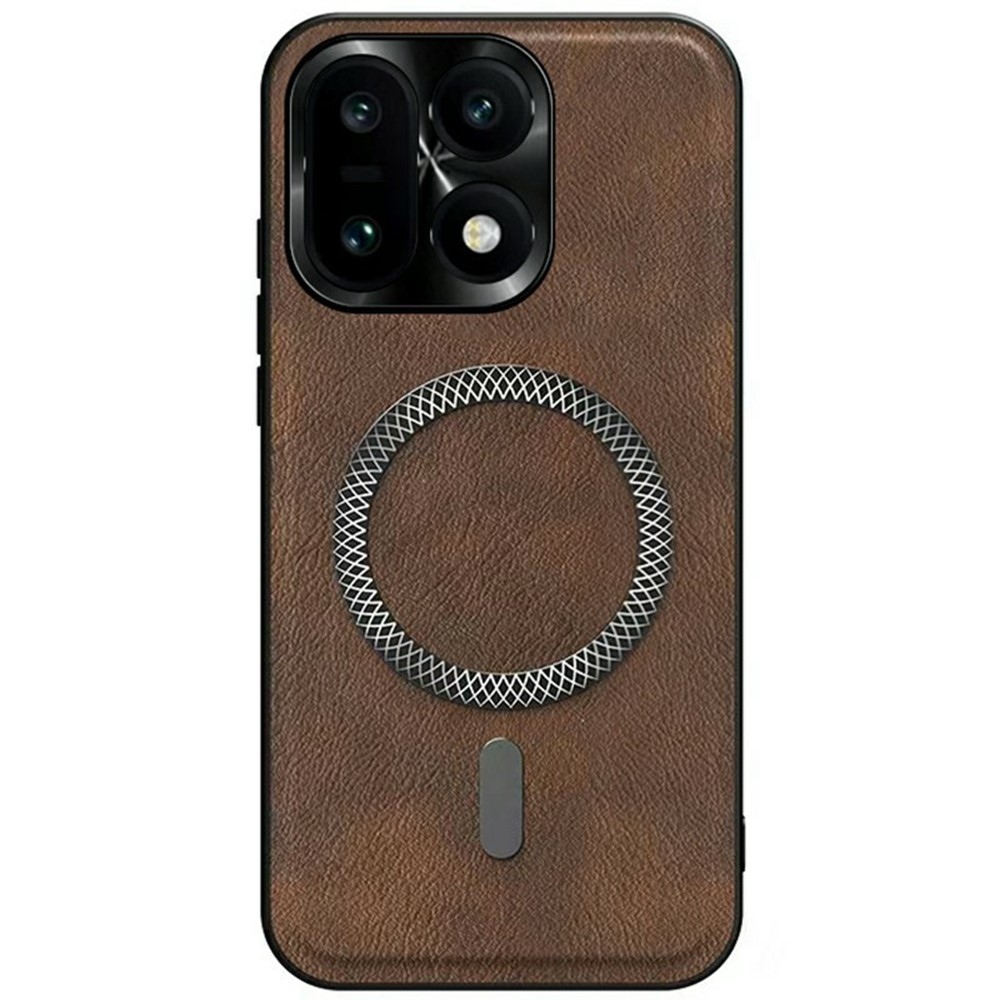 Equip gelový obal s umělou kůží a MagSafe na OnePlus 15 5G - hnědý