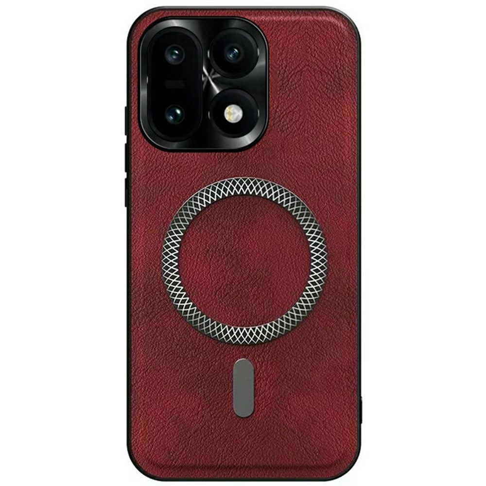 Equip gelový obal s umělou kůží a MagSafe na OnePlus 15 5G - vínový