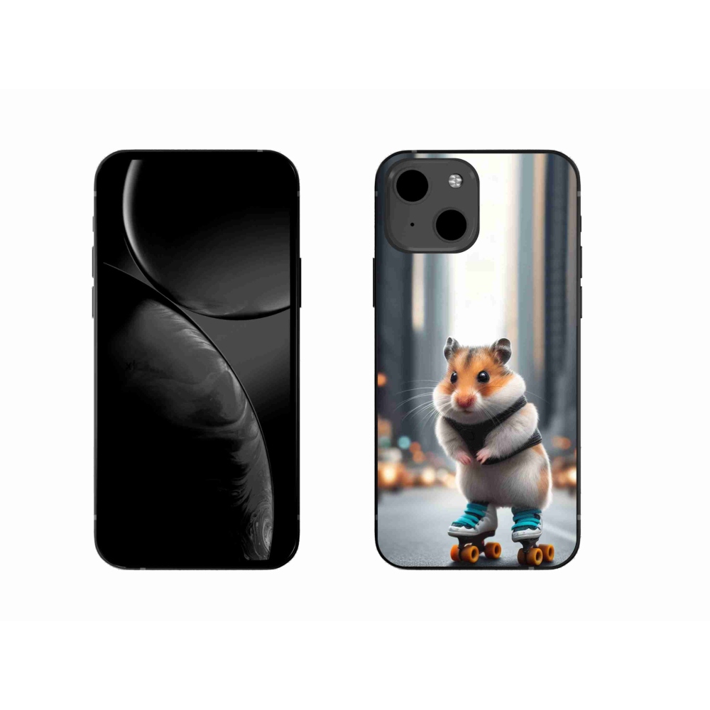 Gelový kryt mmCase na iPhone 13 6.1 - křeček na bruslích