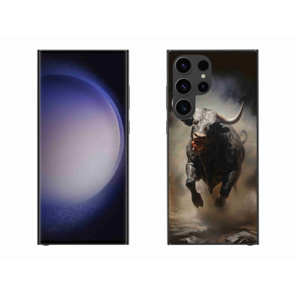 Gelový kryt mmCase na Samsung Galaxy S23 Ultra 5G - rozzuřený býk