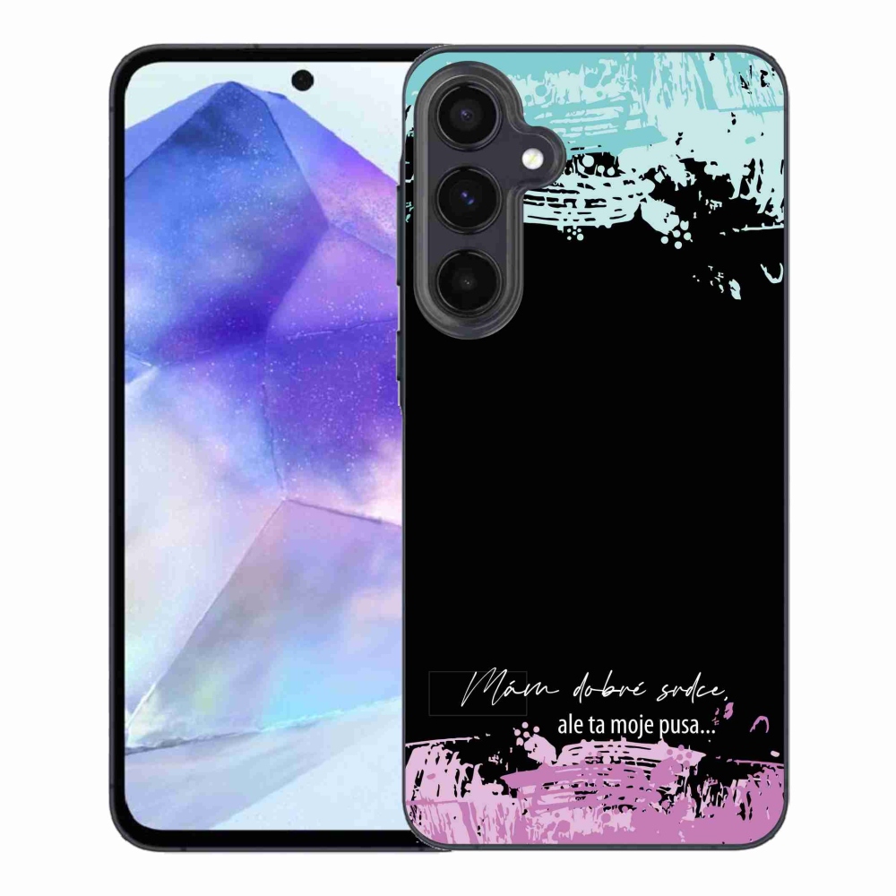 Gelový kryt mmCase na Samsung Galaxy A55 5G - vtipný text 3 černé pozadí