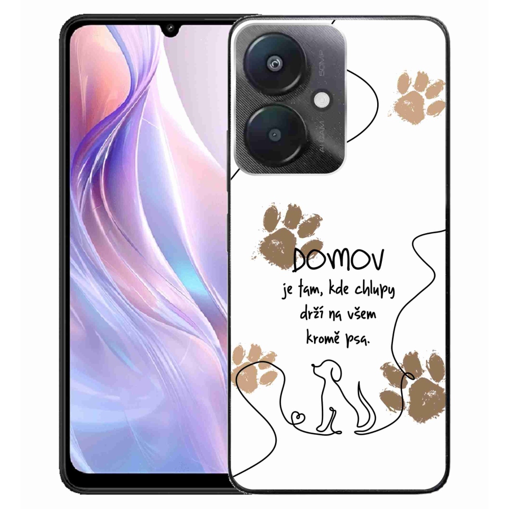 Gelový kryt mmCase na Xiaomi Redmi 13C 5G  - psí motiv bílé pozadí