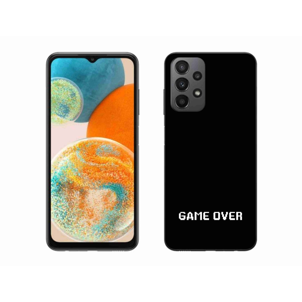 Gelový kryt mmCase na Samsung Galaxy A23 4G/5G - game over černé pozadí