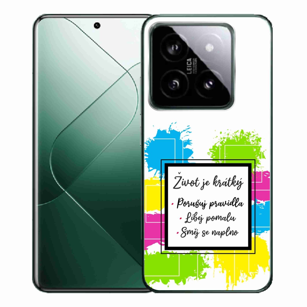 Gelový kryt mmCase na Xiaomi 14 Pro - citát 5 bílé pozadí