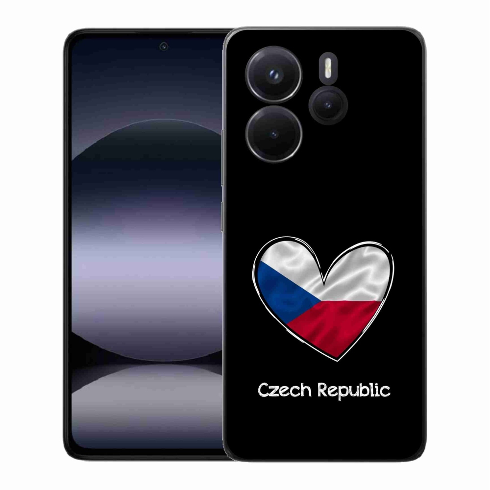 Gelový kryt mmCase na Xiaomi Redmi Note 14 - vlajka srdce černé pozadí