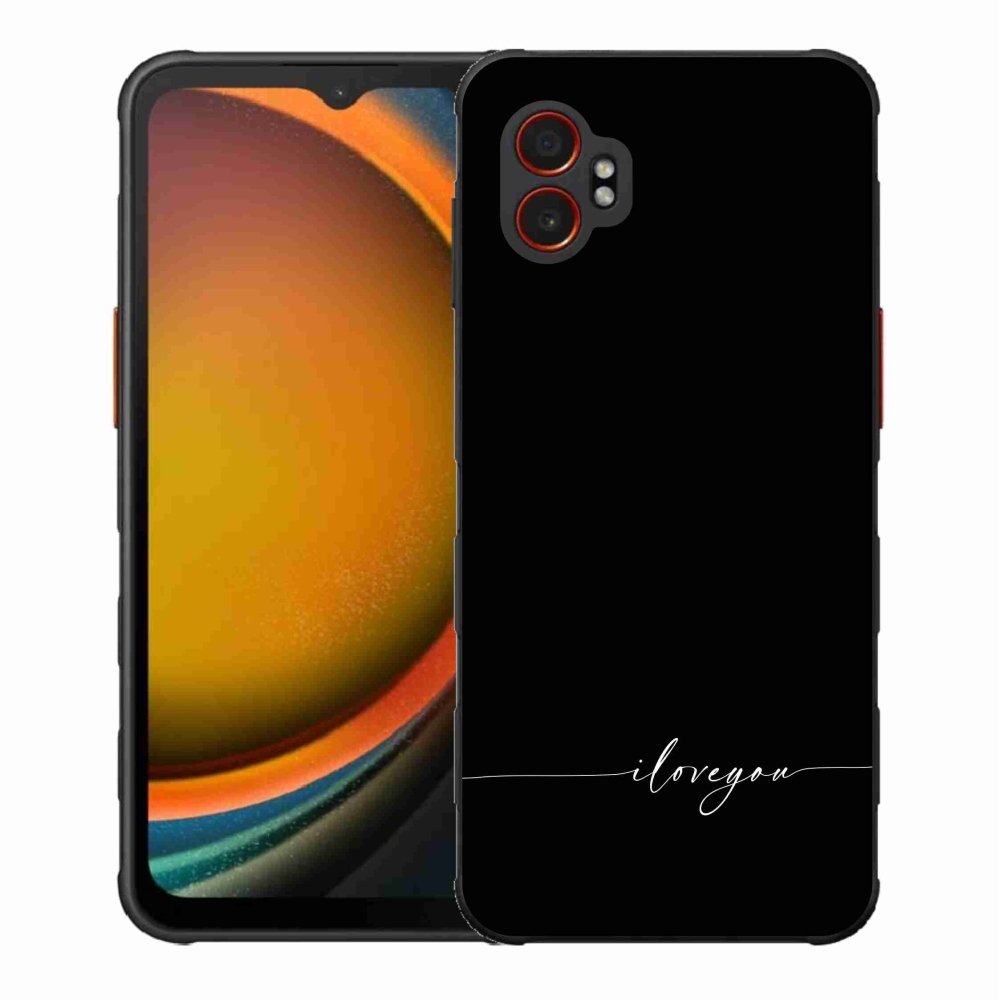 Gelový kryt mmCase na Samsung Galaxy Xcover 7 Pro - I love you černé pozadí