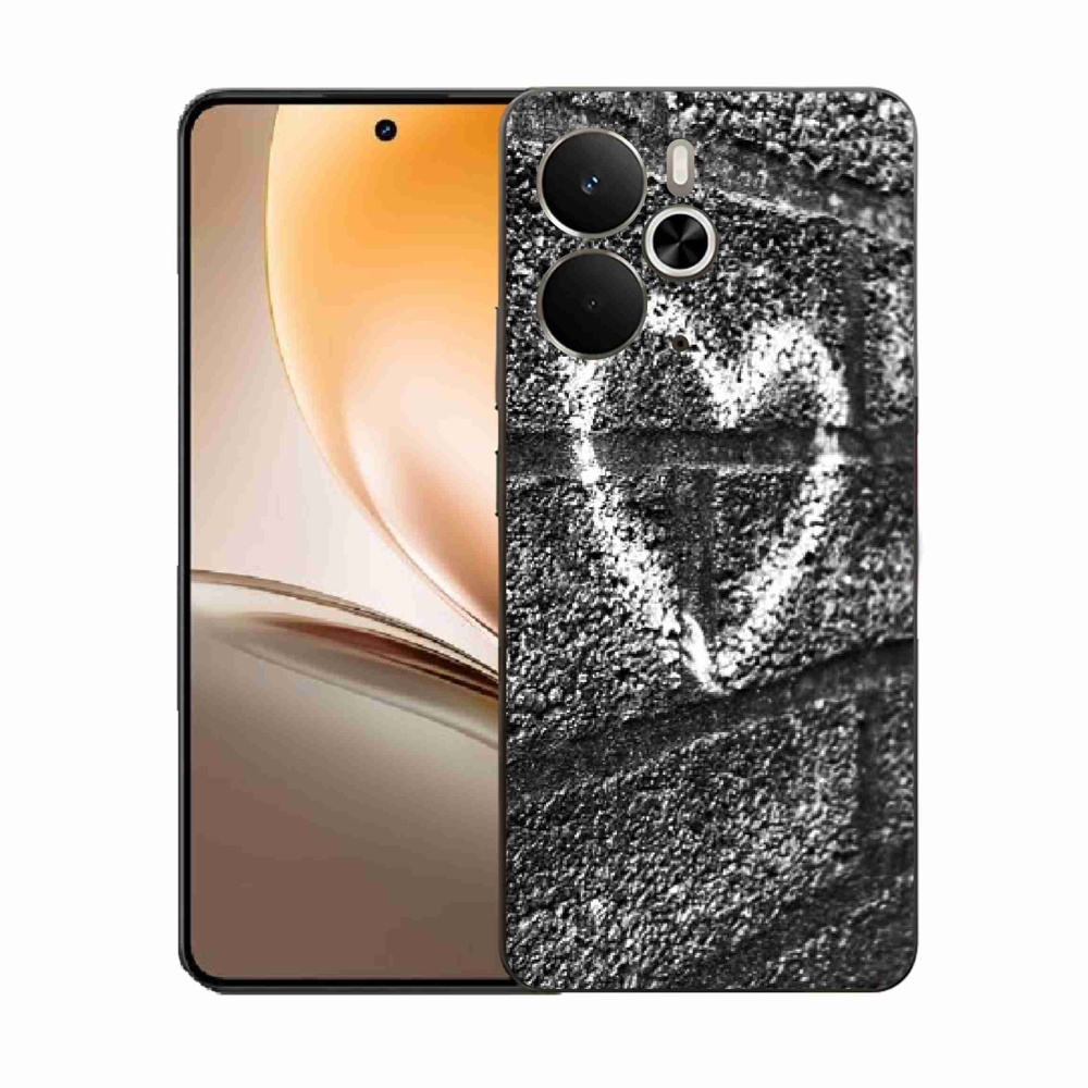 Gelový kryt mmCase na Realme 14 5G - srdce na zdi