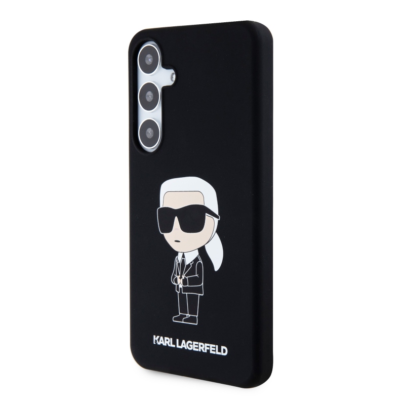 Karl Lagerfeld Liquid Silicone Ikonik NFT Zadní Kryt pro Samsung Galaxy S24+ Black