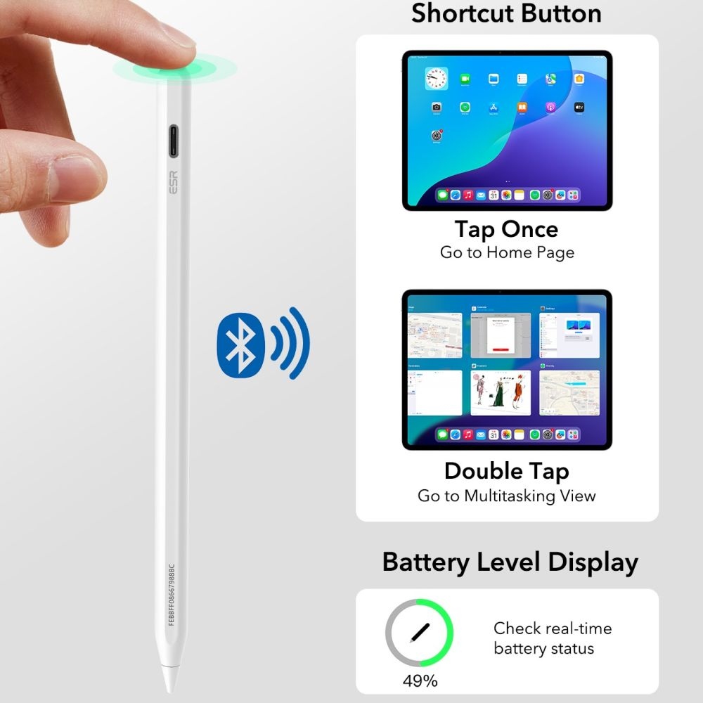 ESR Geo Digital stylus pero pro iPad - bílé