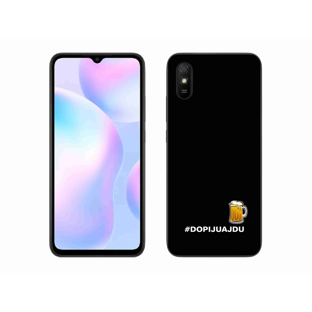 Gelový kryt mmCase na Xiaomi Redmi 9A - pivní motiv 1 černé pozadí