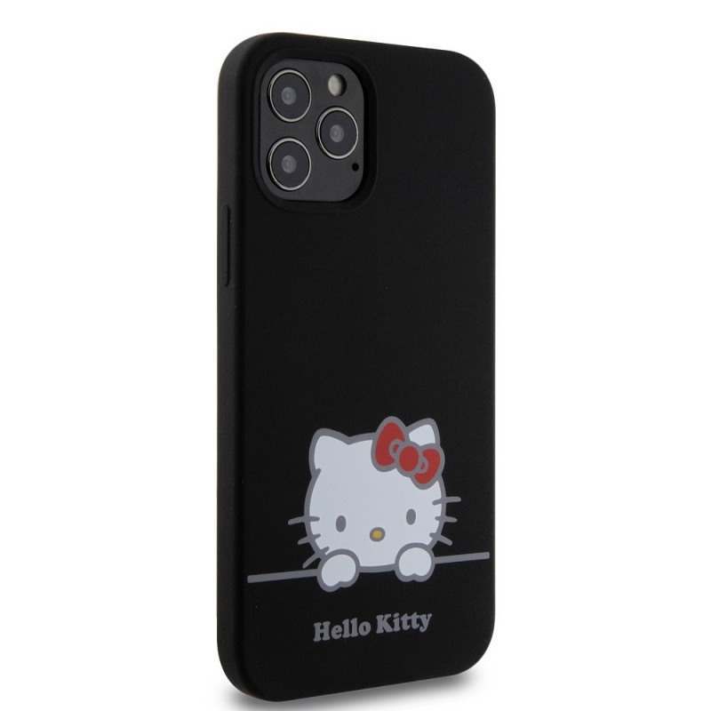 Hello Kitty Liquid Silicone Daydreaming Logo Zadní Kryt pro iPhone 12/12 Pro Black