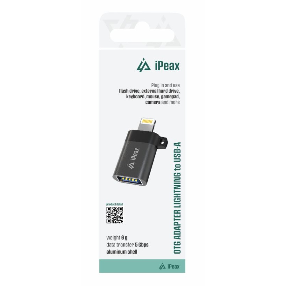 iPEAX Adaptér OTG Lightning / USB-A (samice) - černý