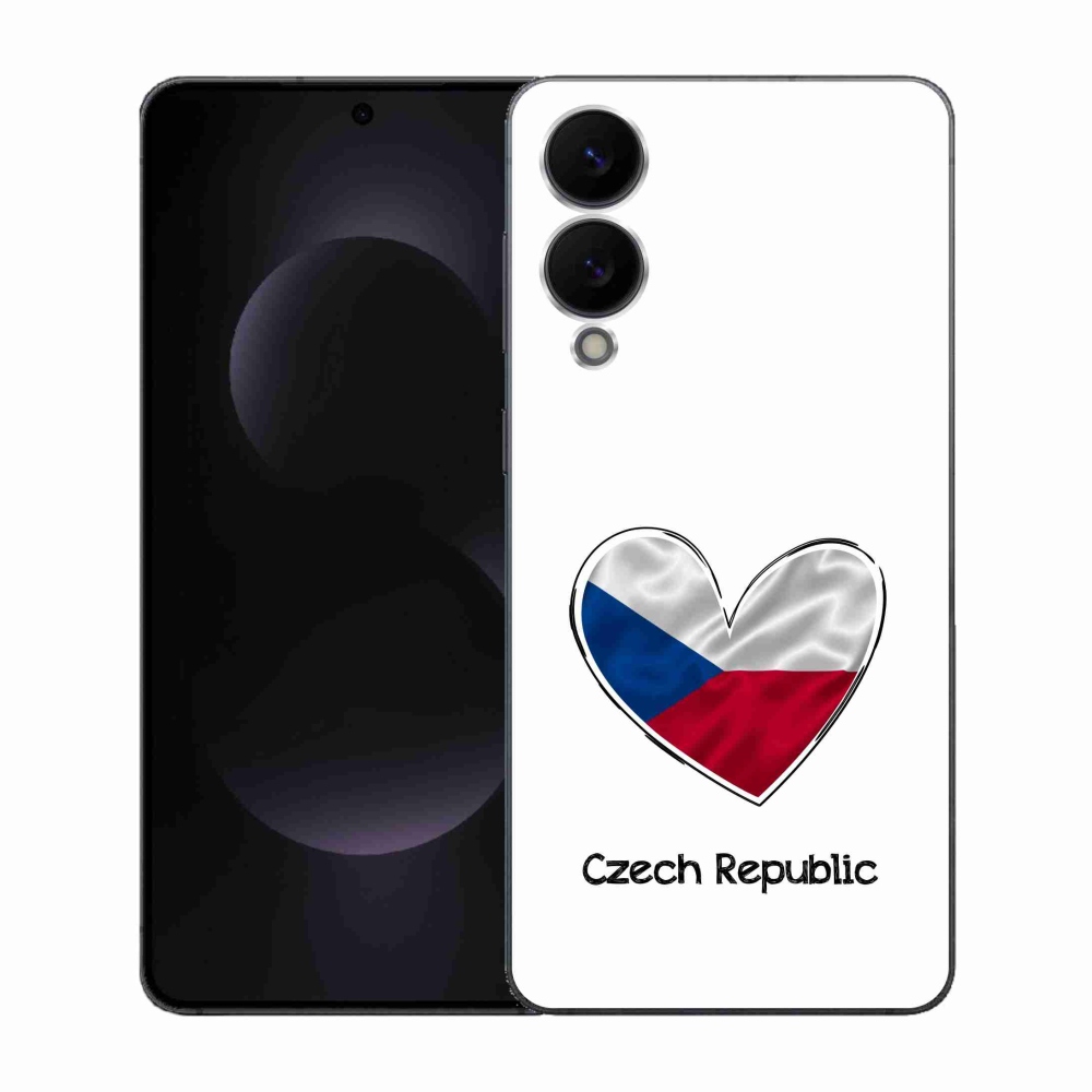 Gelový kryt mmCase na Samsung Galaxy S25 Edge - vlajka srdce bílé pozadí