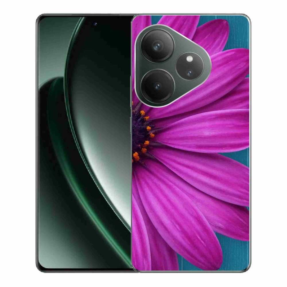 Gelový obal mmCase na Realme GT 6 5G/GT 6T 5G - fialová kopretina