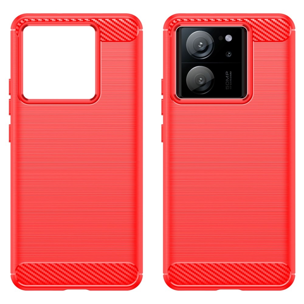 Carbon odolný gelový obal na Xiaomi 13T/13T Pro - červený