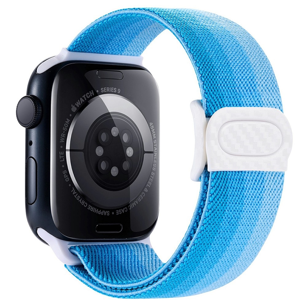 Gradient nylonový řemínek na Apple Watch Ultra/Ultra 2 49mm/SE/SE 2022/2023 44mm/9/8/7 45mm/6/5/4 44mm/3/2/1 42 mm - modré pruhy