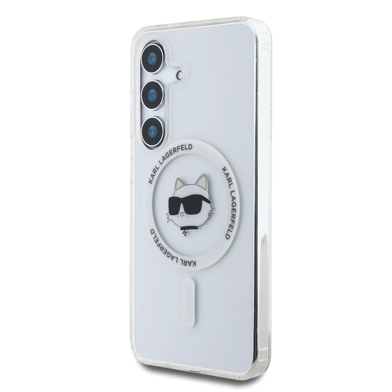 Karl Lagerfeld IML Choupette Head MagSafe Zadní Kryt pro Samsung Galaxy S25+ Transparent