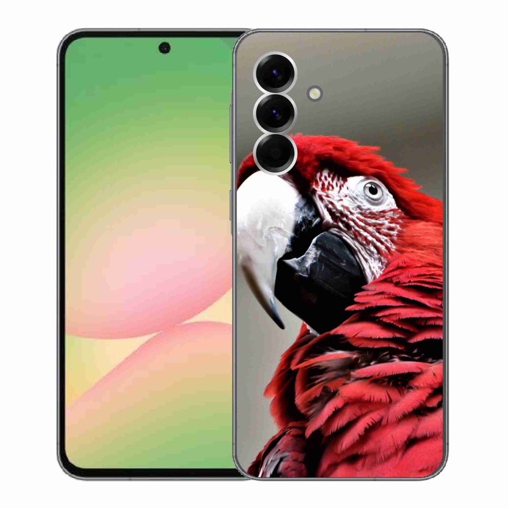 Gelový kryt mmCase na Samsung Galaxy A56 5G - papoušek ara červený