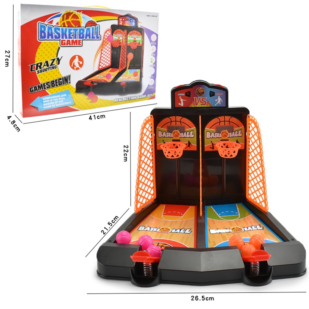 Stolní basketbalová mini arkáda pro 1–2 hráče – oranžová