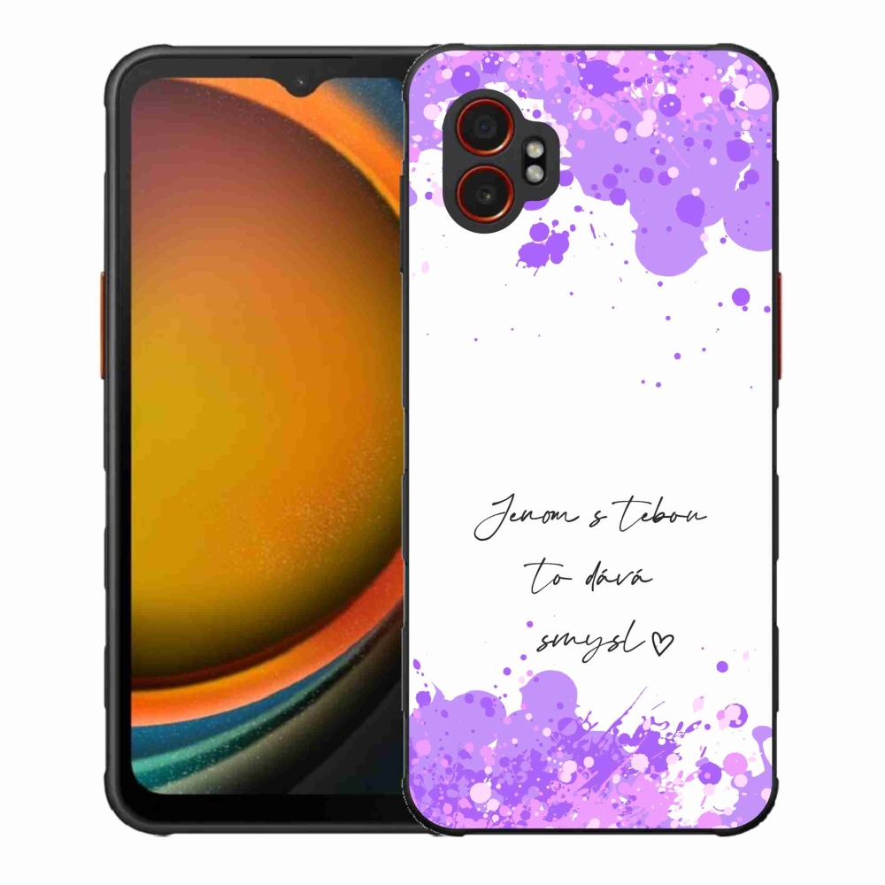 Gelový kryt mmCase na Samsung Galaxy Xcover 7 Pro - zamilovaný text bílé pozadí