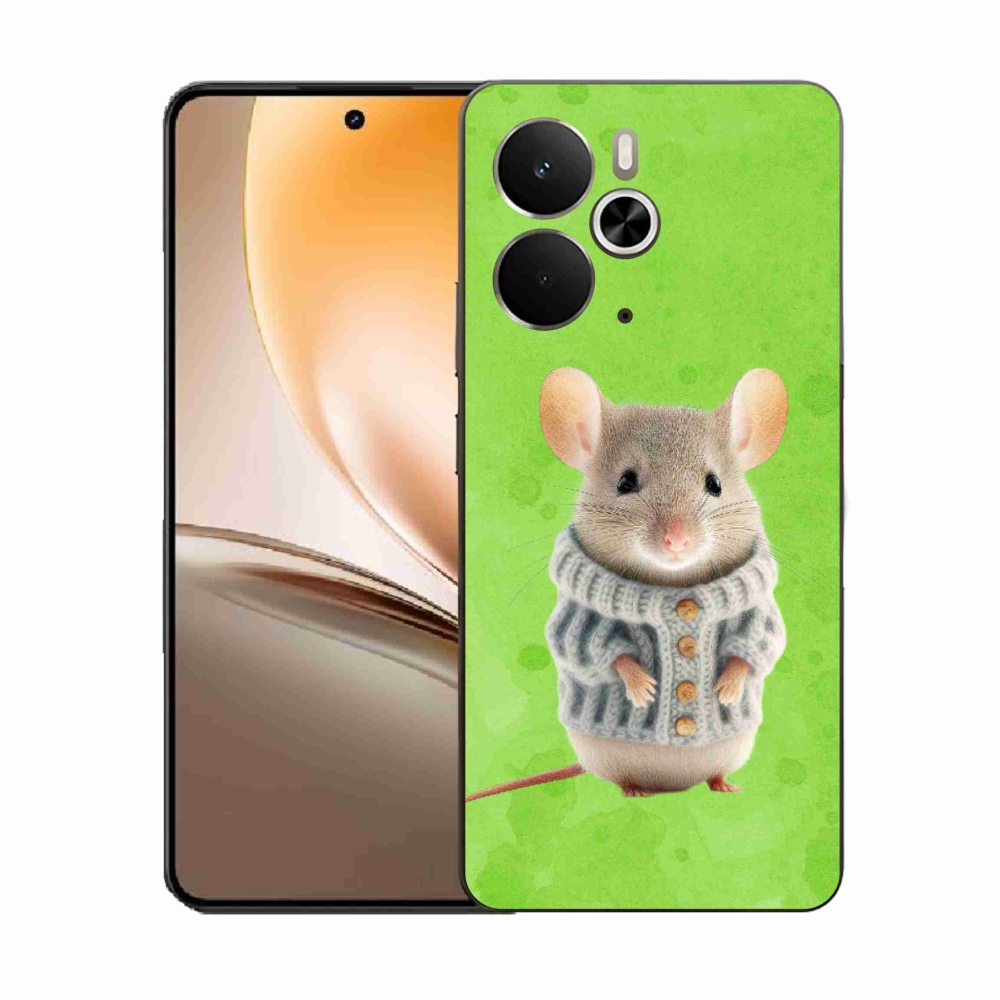 Gelový kryt mmCase na Realme 14 5G - myška ve svetru