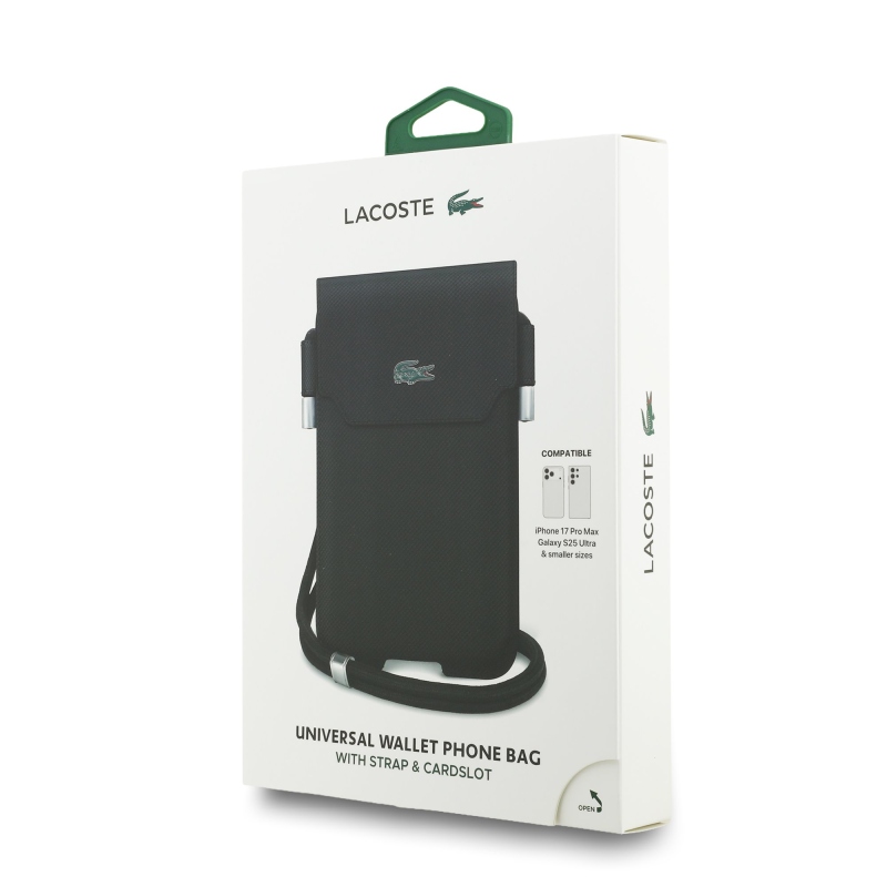 Lacoste PVC Iconic Petit Pique Metal Logo Kapsa na Telefon XL Black