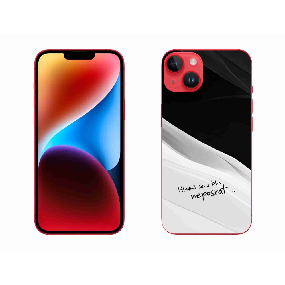 Gelový kryt mmCase na iPhone 14 Plus - vtipný text 13 bíločerné pozadí