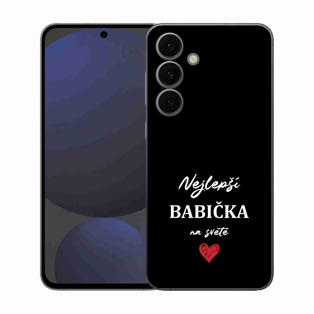 Gelový kryt mmCase na Samsung Galaxy S25 FE - nejlepší babička 1 černé pozadí