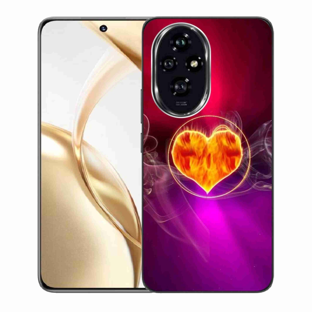 Gelový kryt mmCase na Honor 200 5G - ohnivé srdce