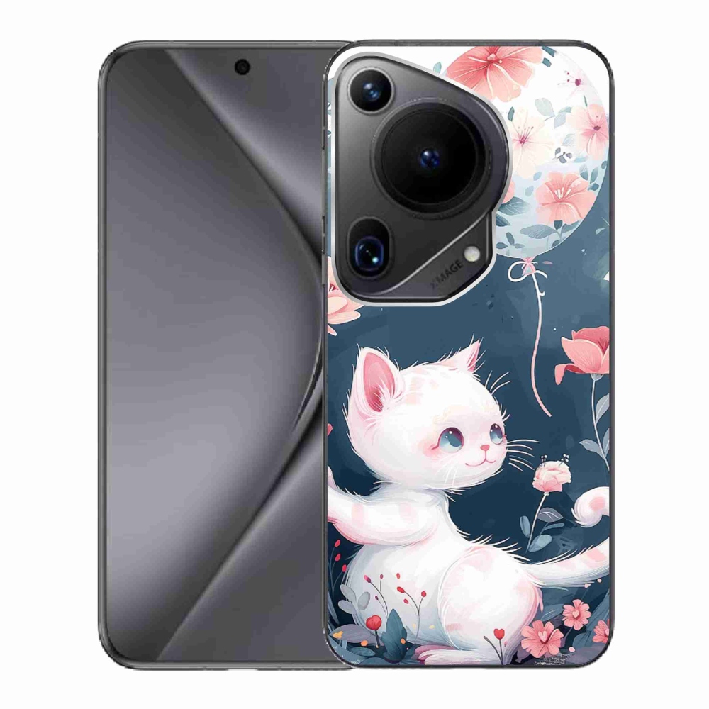 Gelový kryt mmCase na Huawei Pura 70 Ultra - kotě s balónkem