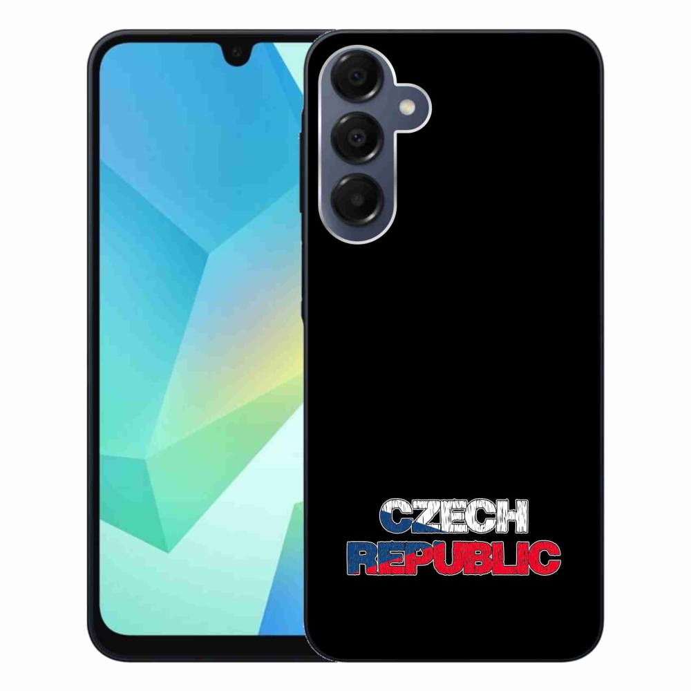 Gelový kryt mmCase na Samsung Galaxy A16 4G/5G - Czech Republic černé pozadí