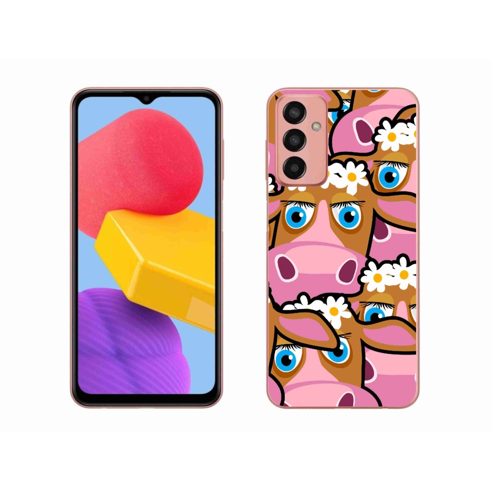 Gelový kryt mmCase na Samsung Galaxy M13 - kreslené kravičky