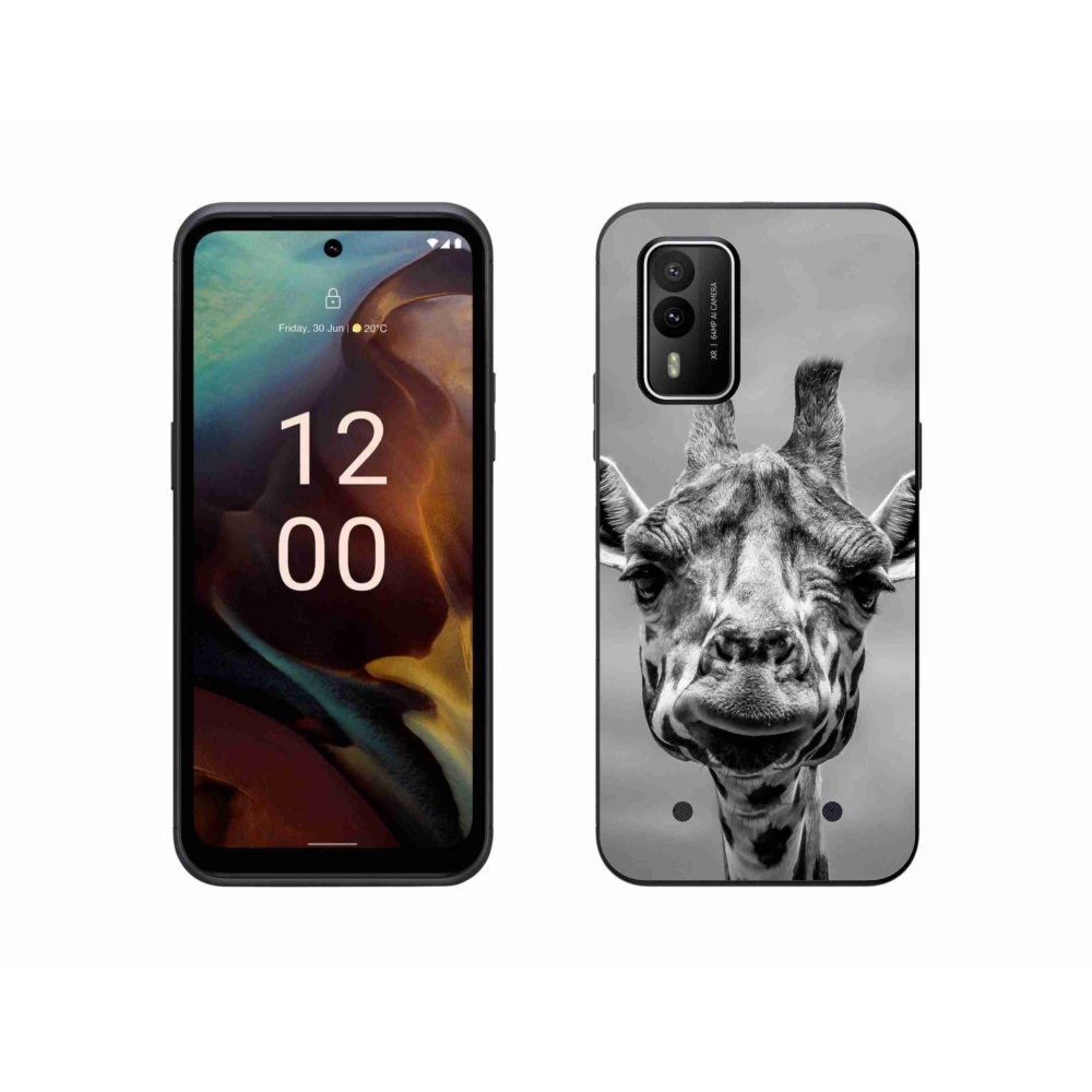 Gelový kryt mmCase na Nokia XR21 - černobílá žirafa