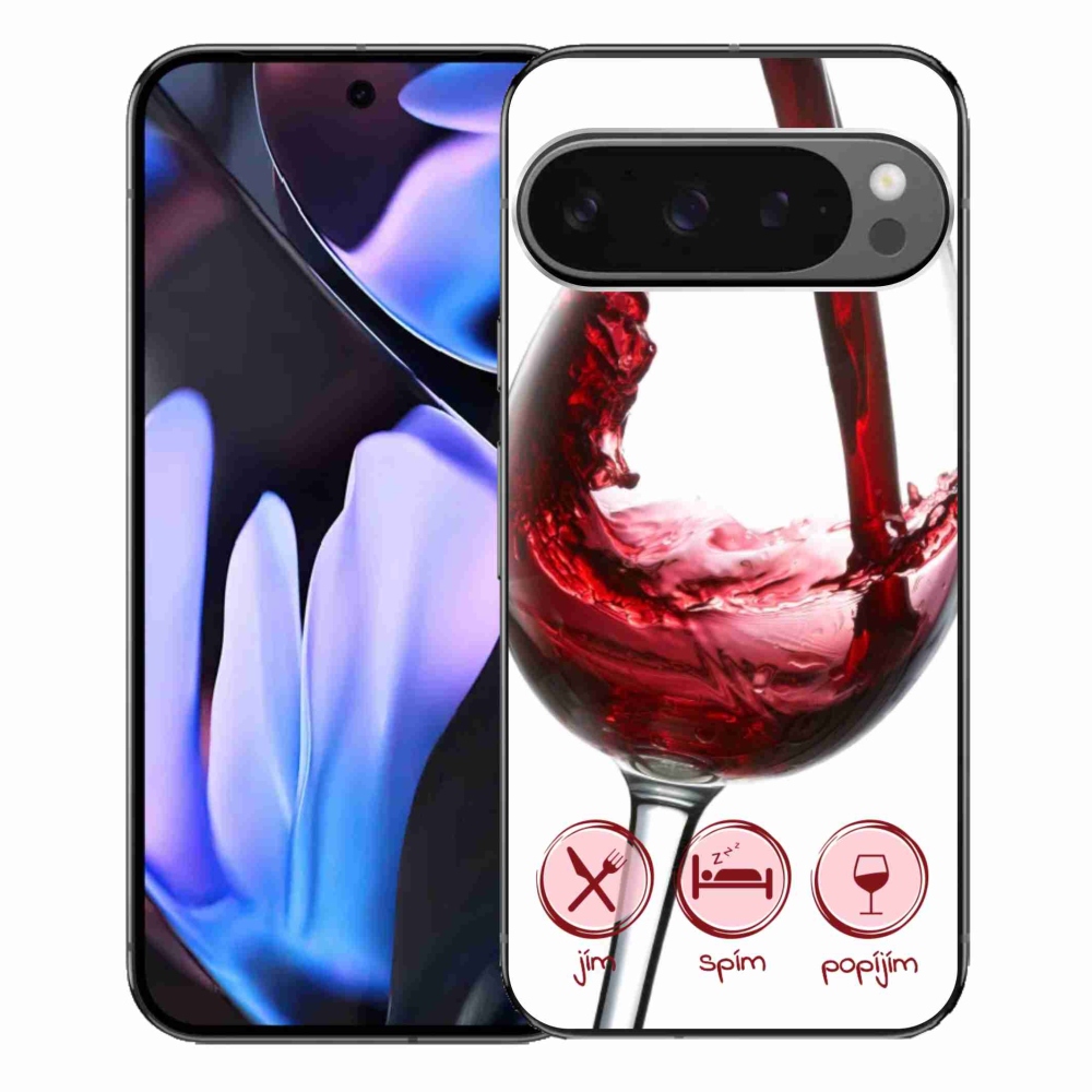Gelový obal mmCase na Google Pixel 9 Pro XL - sklenička vína červené