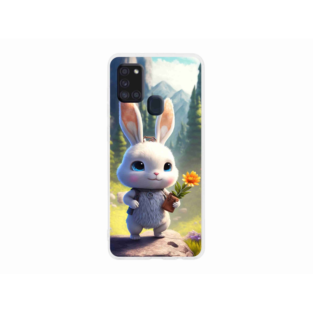 Gelový kryt mmCase na Samsung Galaxy A21s - roztomilý králíček